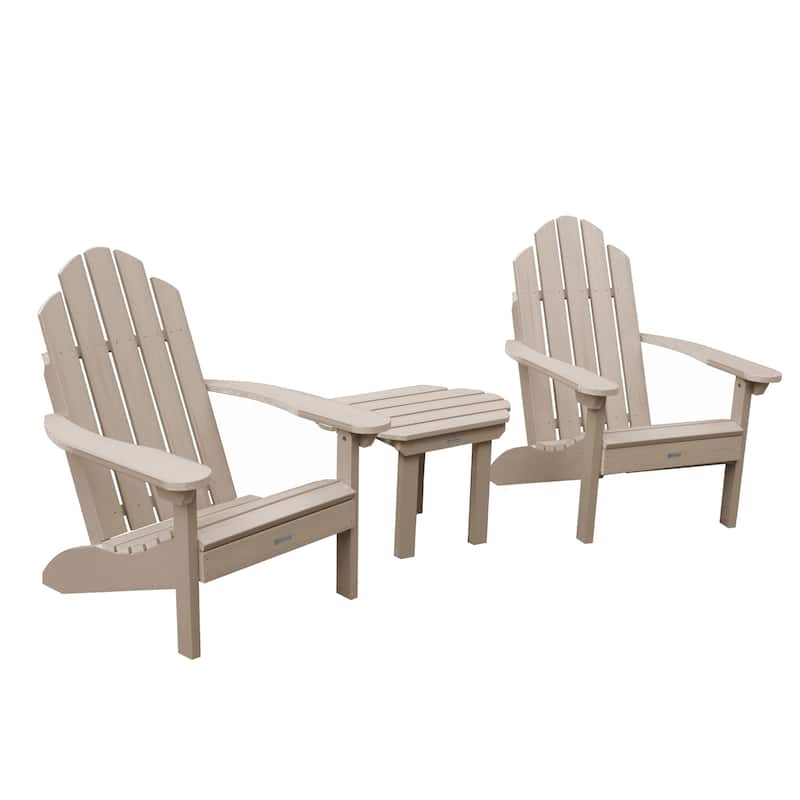 2 Classic Westport Adirondack Chairs and Side Table - Woodland Brown