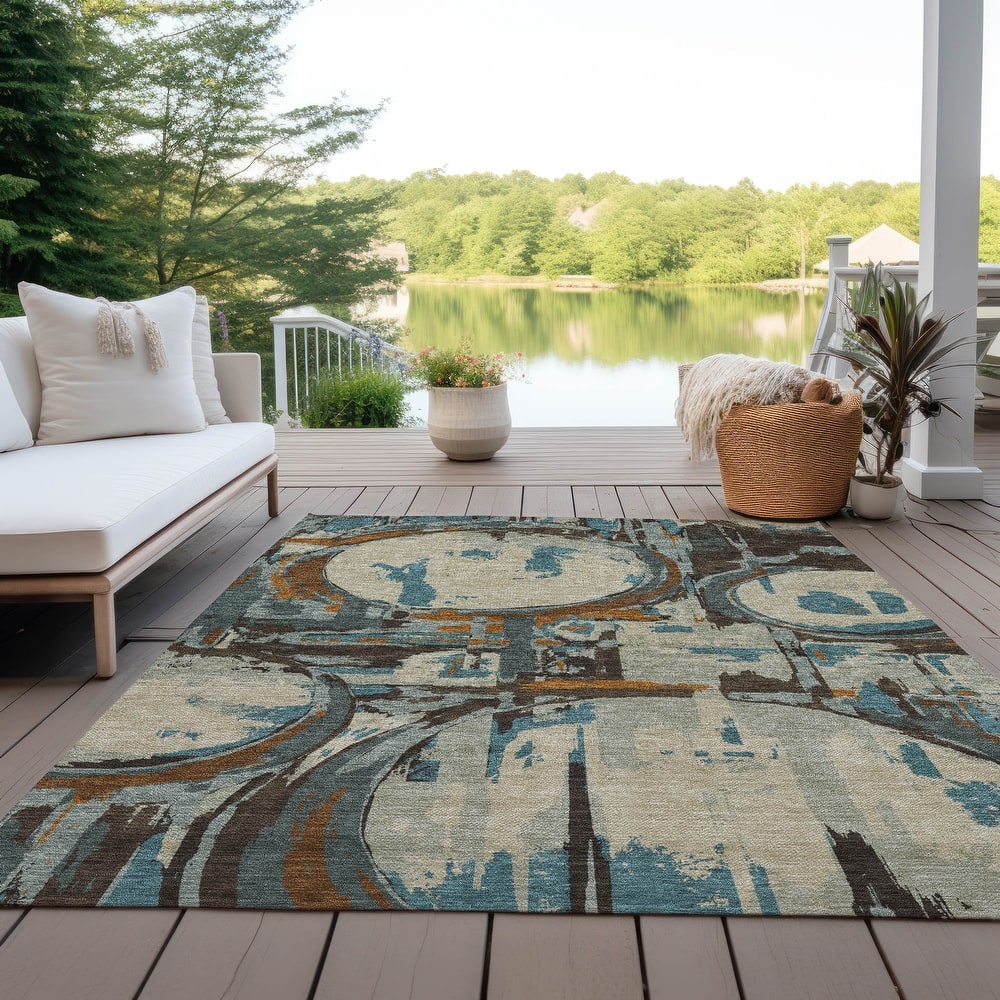 Machine Washable Indoor/ Outdoor Chantille Contemporary Rug
