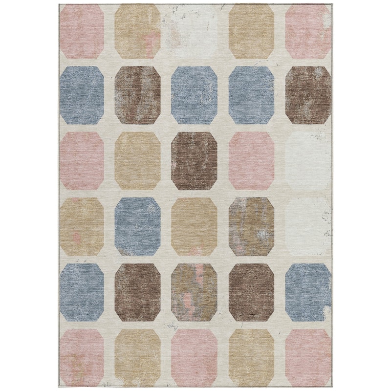 HomeRoots Geometric Transitional Rectangle Outdoor Rug