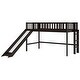 preview thumbnail 53 of 51, Low Loft Bed w/Ladder & Slide, Solid Wood Loft Bed Frame w/Guardrail