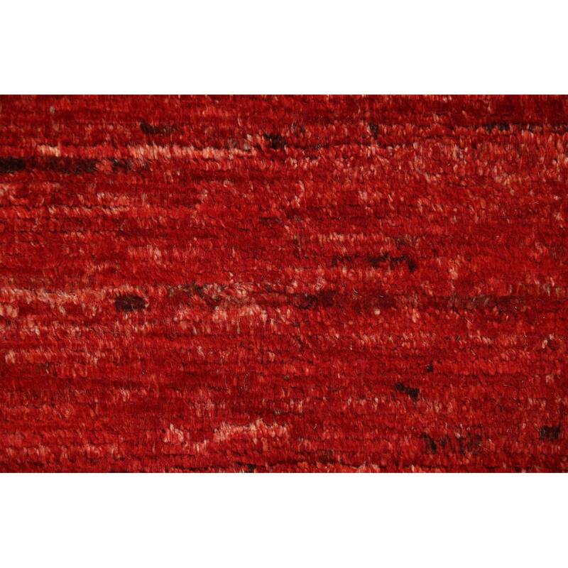 Hand Knotted Oriental 100% Wool Carpet Modern Geometric Red Moroccan Area Rug - 8' 2'' X 5' 5''