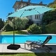 preview thumbnail 53 of 64, Ainfox 10 ft. Patio Offset Solar LED Umbrellas Cantilever Outside Umbrellas with Base