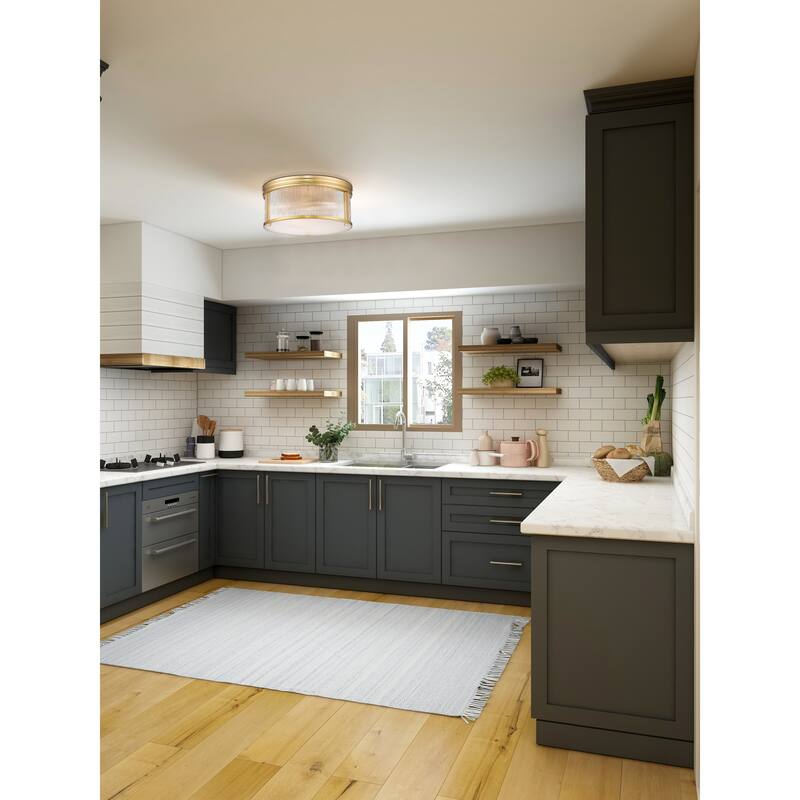 Carnaby by Z-Lite 4 Light Flush Mount in Modern Gold with Clear Ribbed Glass Shade - Modern Gold