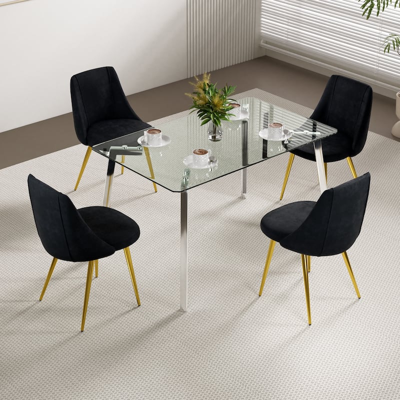 dressing chair student desk chair gold metal legs(set of 4)