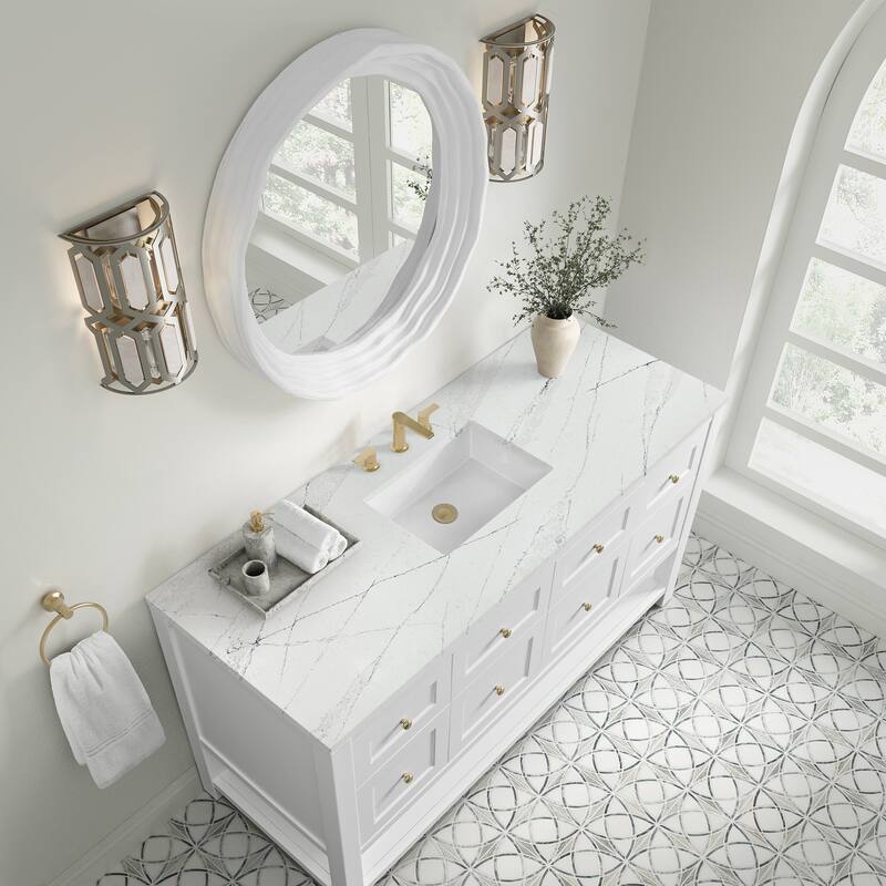 Breckenridge 60" Single Vanity, Bright White - 60S - Ethereal Noctis