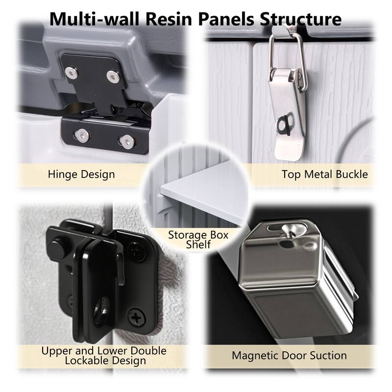 GDFStudio - Hayes Rust Proof Outdoor Equipment Storage for Backyards, Patio, Garden