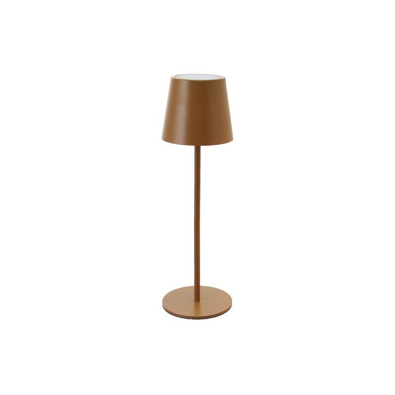 Metal LED Rechargeable Table Lamp with Touch Sensor, Brown - 4.3"L x 4.3"W x 14.5"H - Brown