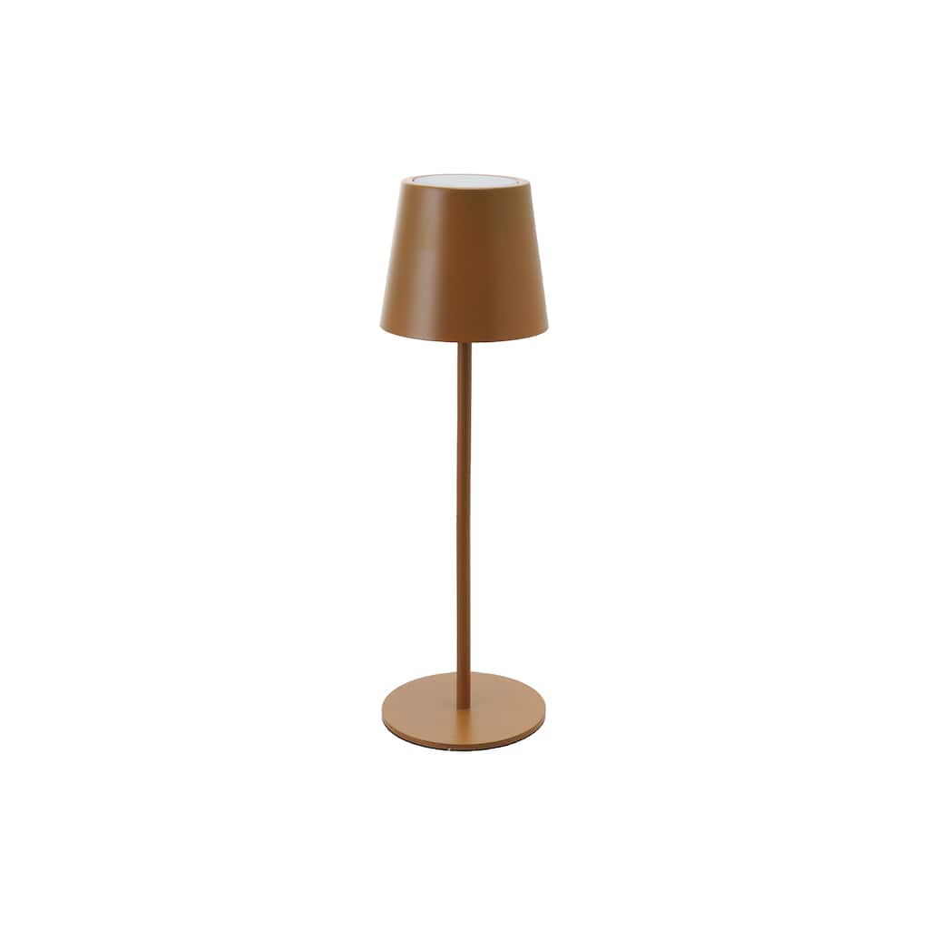 Metal LED Rechargeable Table Lamp with Touch Sensor, Brown - 4.3"L x 4.3"W x 14.5"H