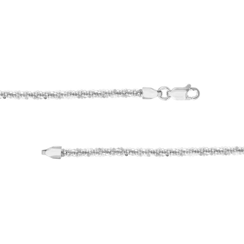 Curata 925 Sterling Silver Rhodium Plated 2.9mm Axis Chain Necklace (Lobster)