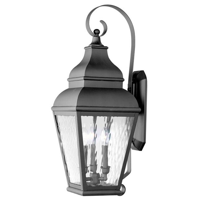 Livex Lighting Exeter 3 Light 28" High Outdoor Wall Sconce - Black