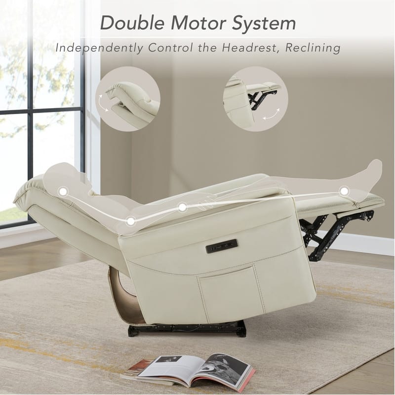 Spruce & Spring Dual Motor Zero Gravity Power Recliner with Power Headrest