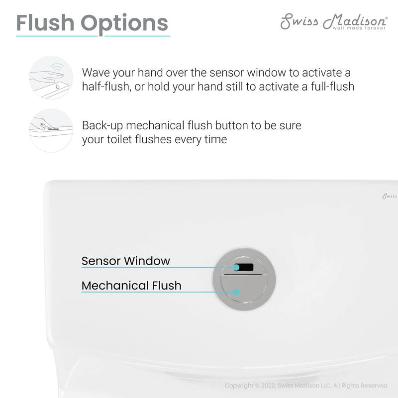 Sublime One Piece Elongated Toilet with Touchless Retrofit Dual Flush 1.1/1.6 gpf