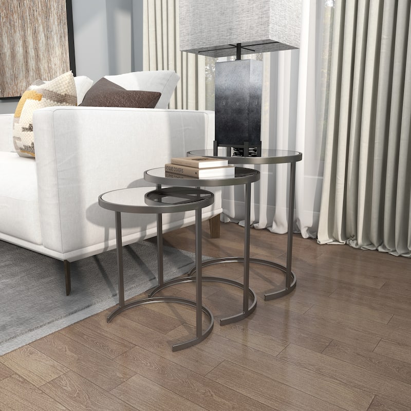 Black/Gold Metal Accent Tables (Pack of 3)