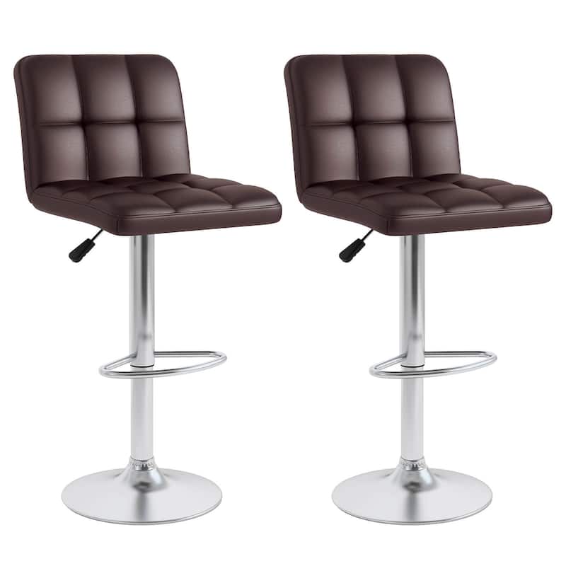 Costway Modern Swivel Bar Stools Set of 2 with Heavy-duty Metal Base & - See Details