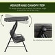 preview thumbnail 12 of 23, Outsunny Outdoor Patio Porch Swing Bench with Included Adjustable Shade Awning & Comfort Padded Seating for Three People