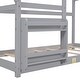 preview thumbnail 7 of 8, Twin Size Floor Platform House Bed with Roof and Shelf for Kids, Gray