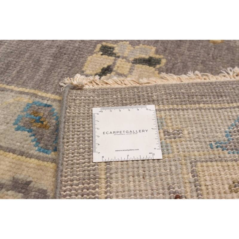 ECARPETGALLERY Hand-knotted Modern Oushak Grey Wool Rug - 8'10 x 11'8