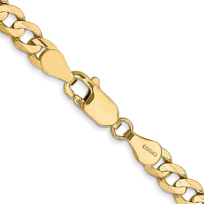 Curata 10k Yellow Gold 4.5mm Open Concave Curb Chain Bracelet Options: 7" 8" 9"