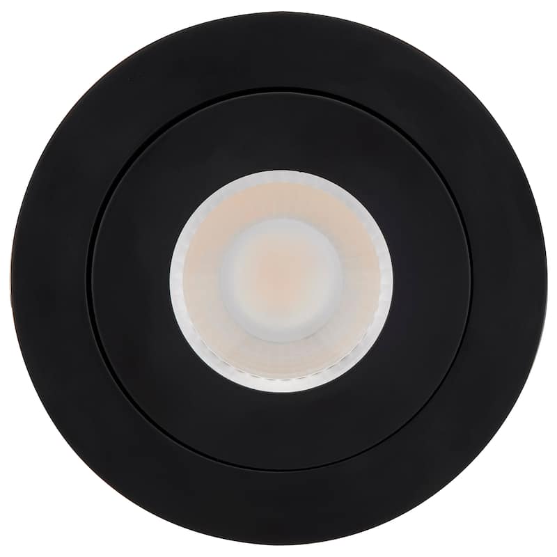 9 Watt CCT Selectable LED Direct Wire Downlight Gimbaled 4 Inch Round Remote Driver Black