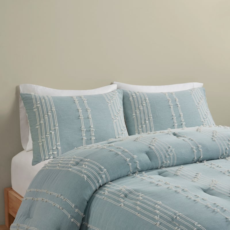 INK+IVY Kara 3 Piece Cotton Jacquard Comforter Set
