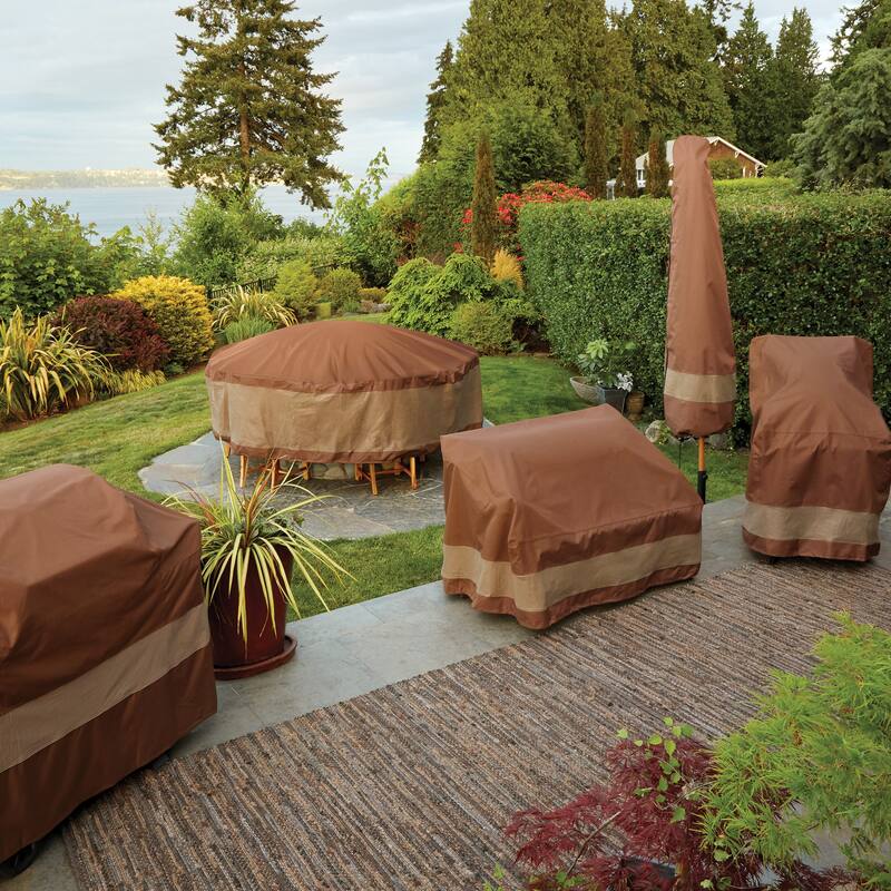 Duck Covers Ultimate Round Table and Chair Set Cover 96in W