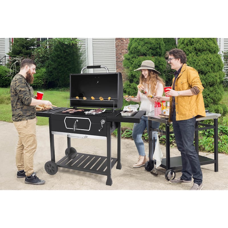 Royal Gourmet Deluxe 30-Inch Smoker Charcoal Grill with Cover,Black