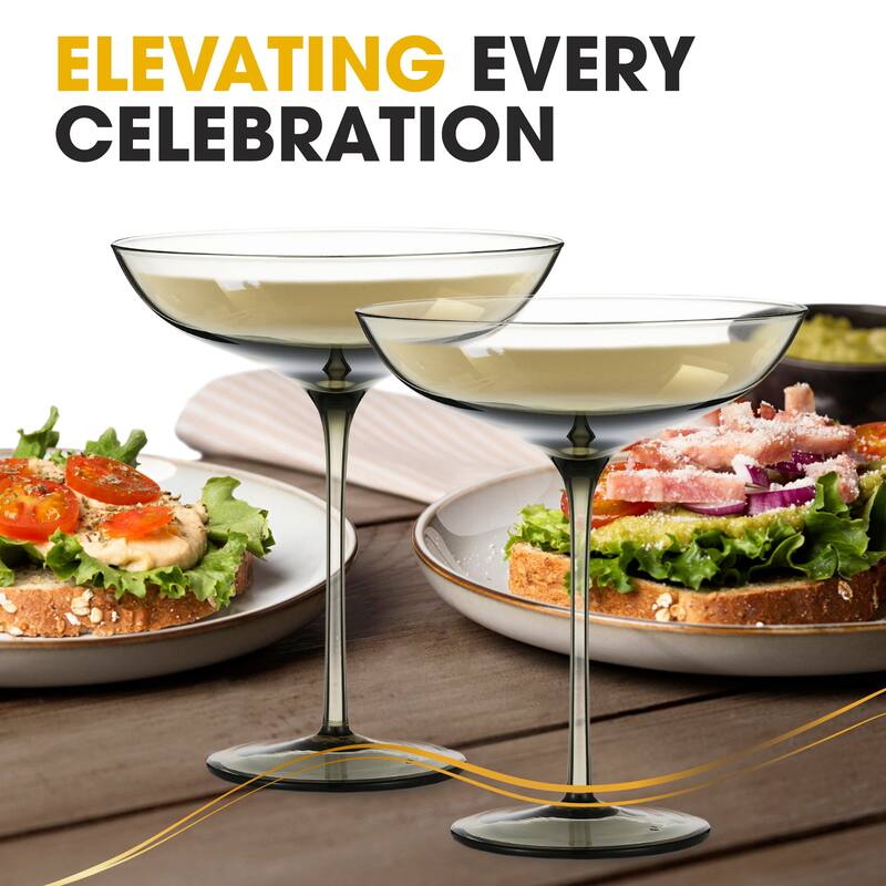 Berkware Set of 2 Luxurious and Elegant Coupe Cocktail Glass