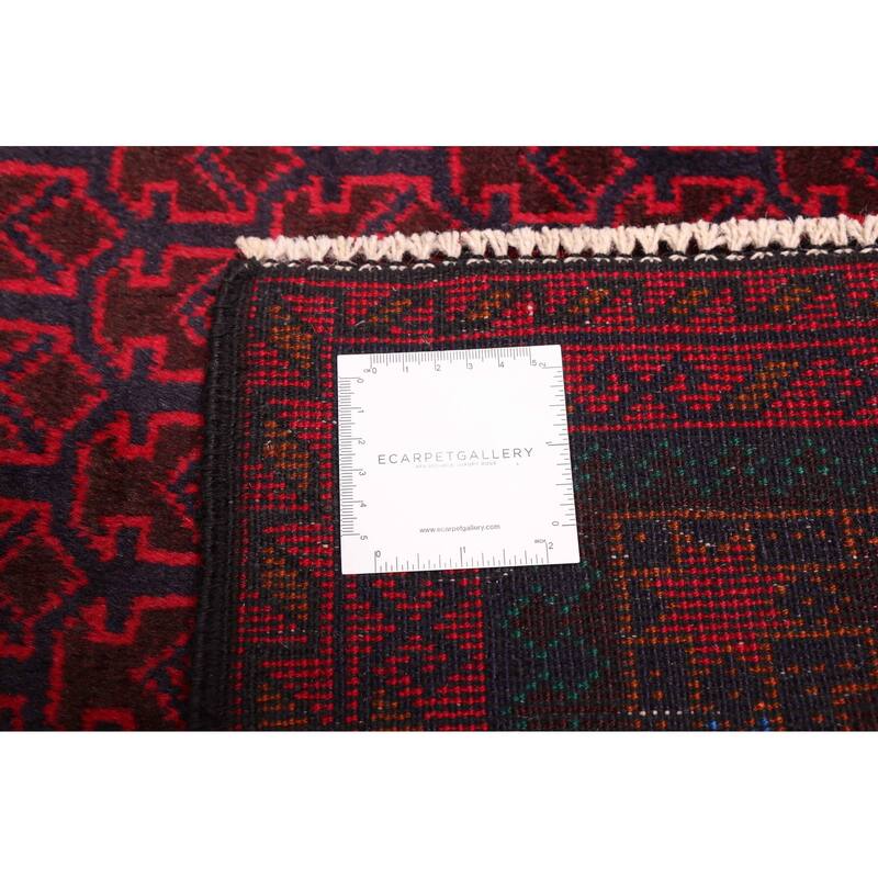 ECARPETGALLERY Hand-knotted Teimani Red Wool Rug - 3'3 x 6'6