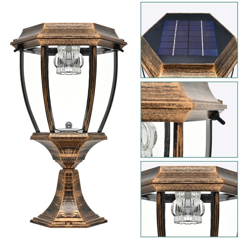 Solar Powered Outdoor Metal Post Light