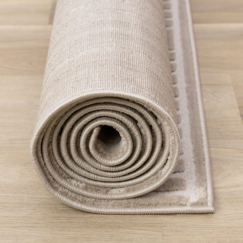 Leopold Collection - Neutral Cream Beige Modern Arches Area Rug