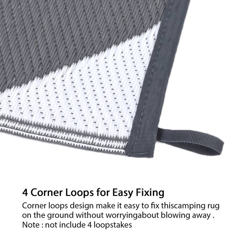 Outdoor Rug Waterproof Reversible Rug Plastic Straw Rug Checkered Floor Mat Outside Carpet for Camping RV Backyard Patio