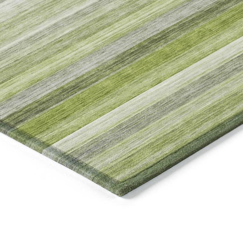 Machine Washable Indoor/ Outdoor Ombre Stripes Chantille Rug
