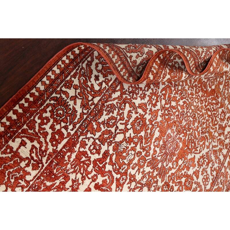 Vegetable Dye Traditional Mahal Persian Area Rug Handmade Wool Carpet - 6'7" x 10'10"