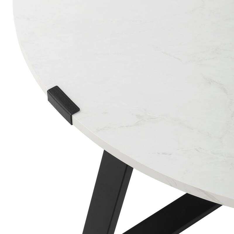 Ledel Modern Rustic Round Coffee Table Cocktail Table