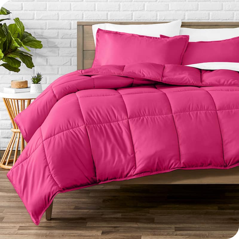 Bare Home Hypoallergenic Down Alternative Comforter Set - Twin - Twin XL - Pink