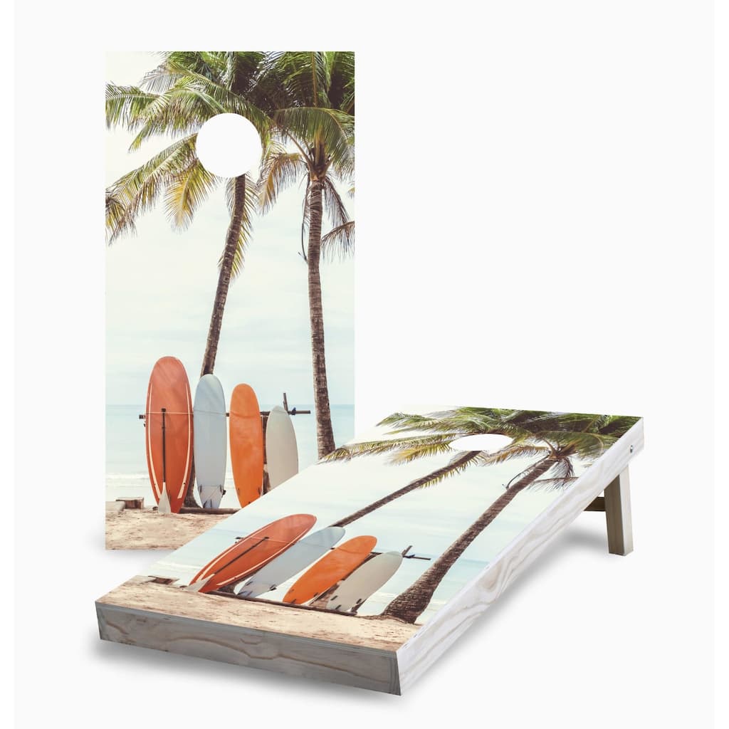 Surf Board Beach Cornhole Game (Choose Wraps or Boards)