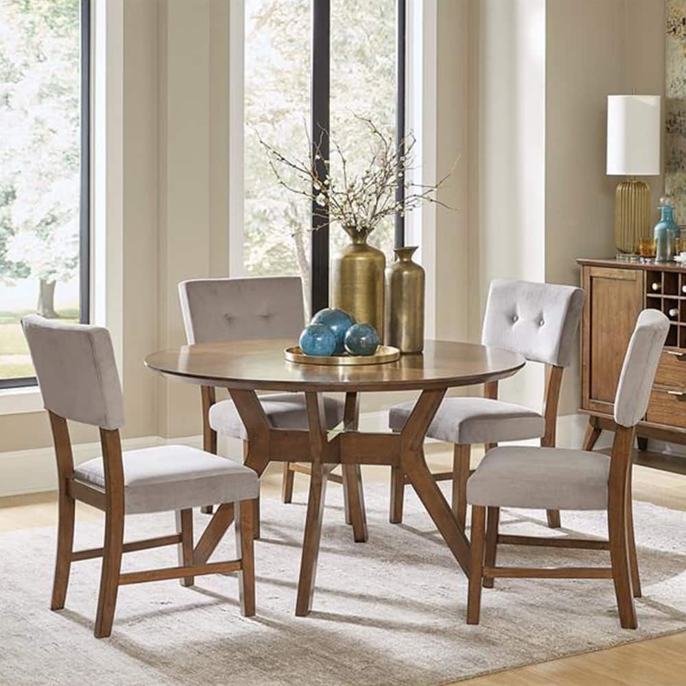 Set of 2 Wood Dining Room Side Chairs Light Oak and Gray 22x38 Bed