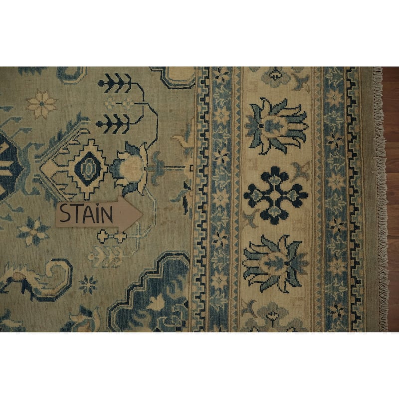 Hand Knotted Oriental 100% Wool Carpet Traditional Floral Green Ziegler Area Rug - 11' 5'' X 8' 11''