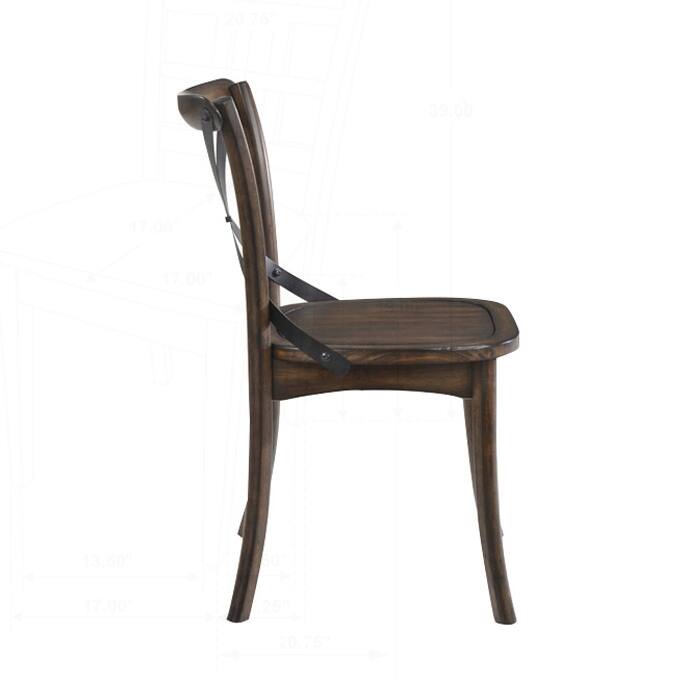 Charming Set of 2 Metal-Backed Side Chairs with Intricate Design for Dining