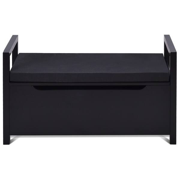 Shop Costway Shoe Bench Storage Rack Cushion Seat Ottoman Bedroom
