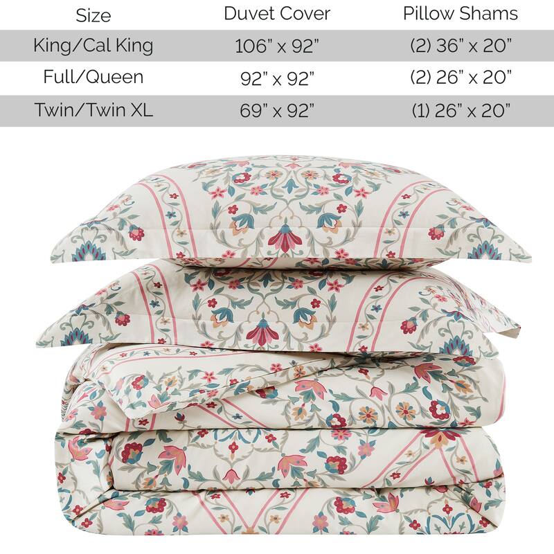 Kashmir 300 Thread Count Cotton 3-piece Duvet Cover Set