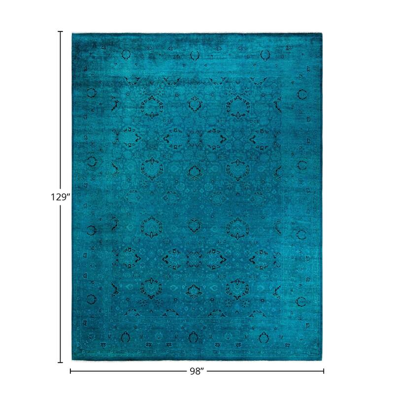 Fine Vibrance, One-of-a-Kind Hand-Knotted Area Rug - Blue, 8' 2" x 10' 9" - 8' 2" x 10' 9"