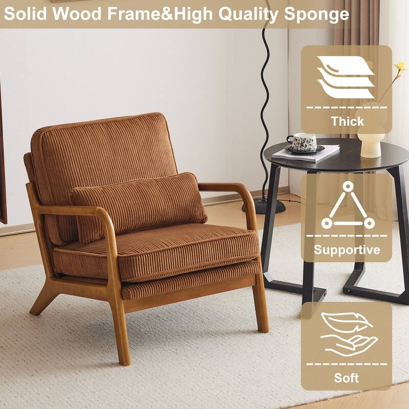 2-pc Upholstered Linen Blend Accent Chair
