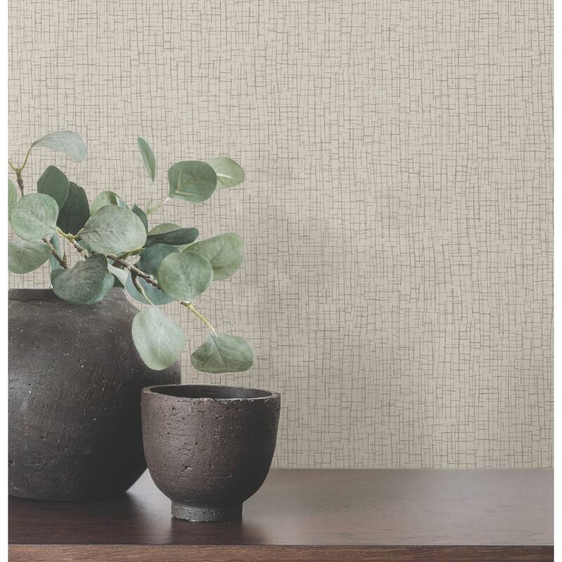Warner Aden Taupe Linear Abstract Wallpaper