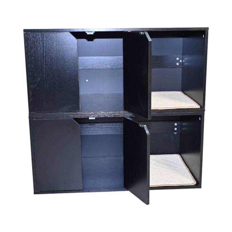 35.83" Cat Litter Box Enclosure Hidden Furniture (Scratch Pad Included), Cat House with Corrugated Cardboard Scratching Pad