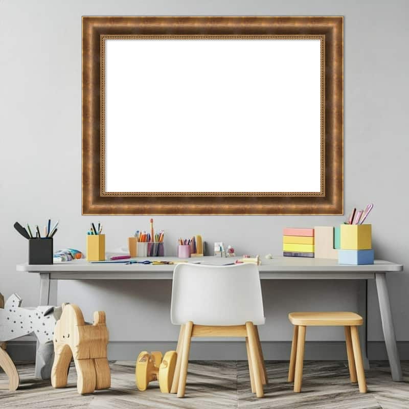 Amanti Art Manhattan Black Framed Dry Erase Magnetic Board