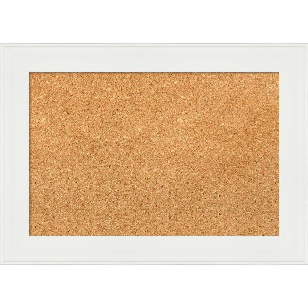 Vanity White Narrow Framed Cork Bulletin Memo Board