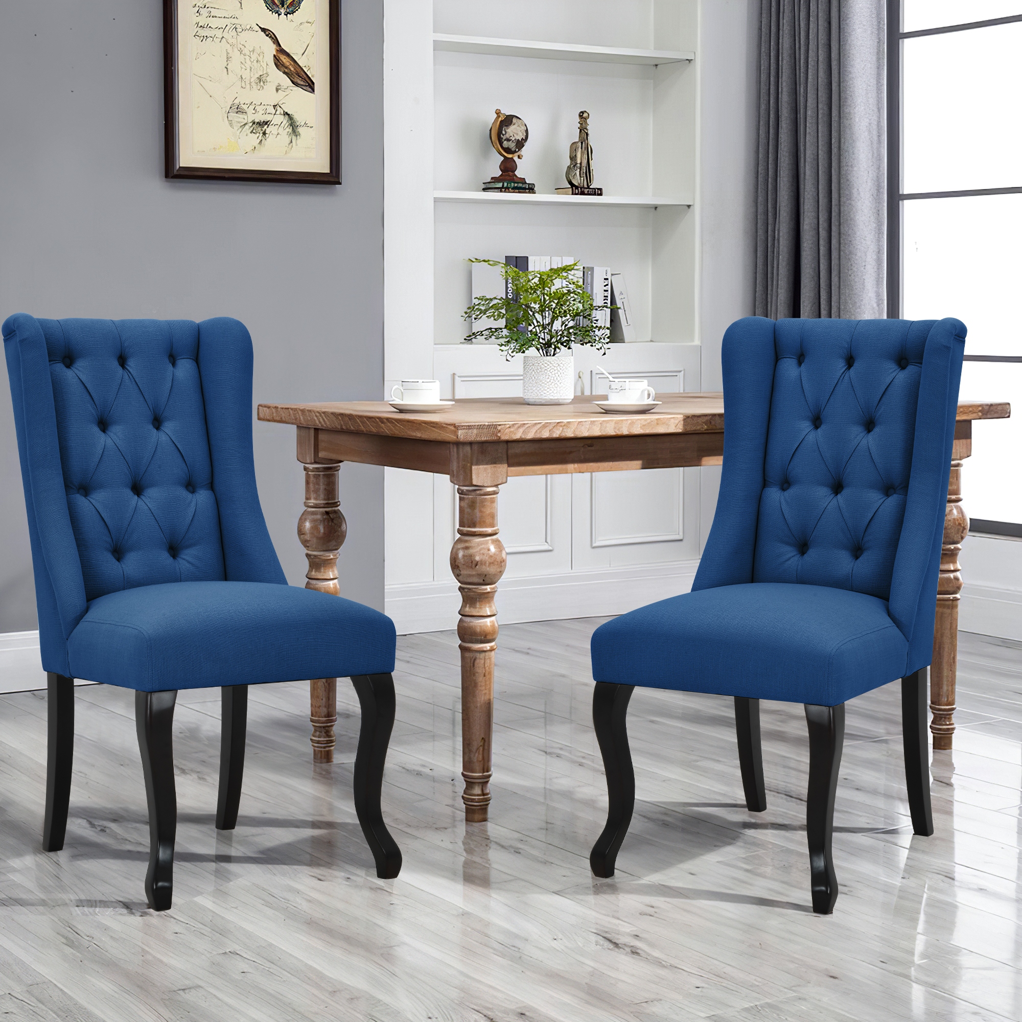 Wood wingback dining chair deals