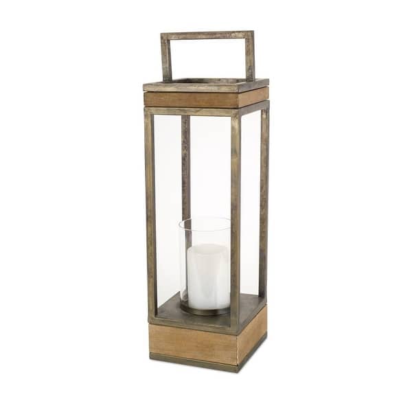Shop 23 Bronze Brown Framed Decorative Floral Pillar Candle