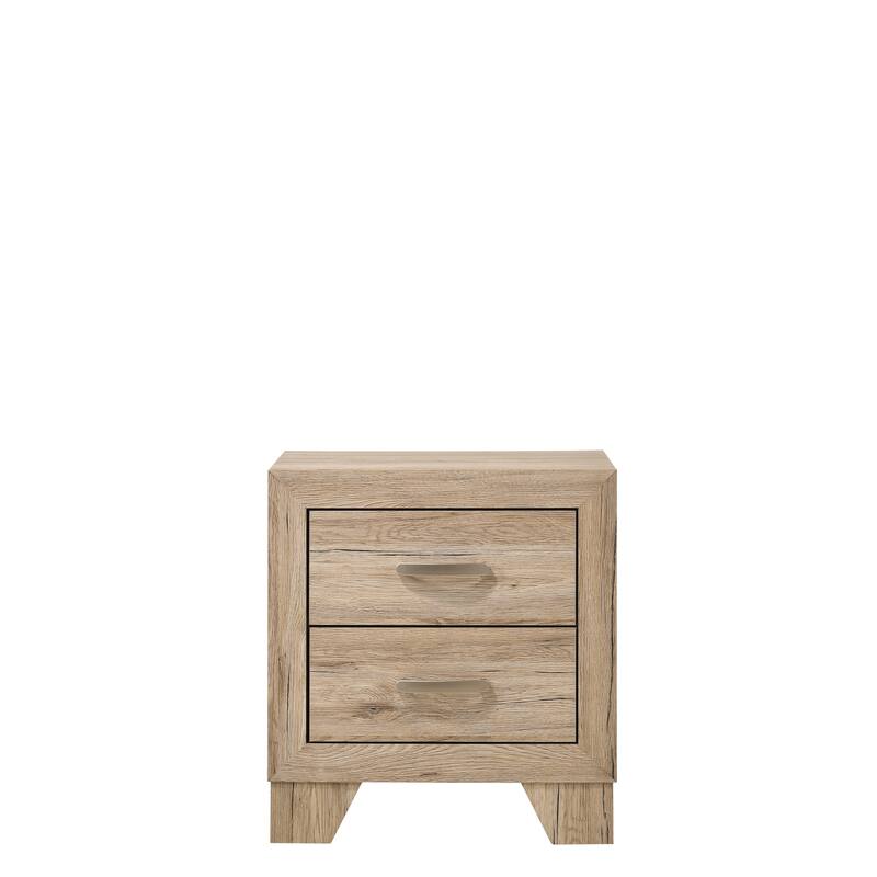 Wooden Storage Nightstand with 2 Drawers